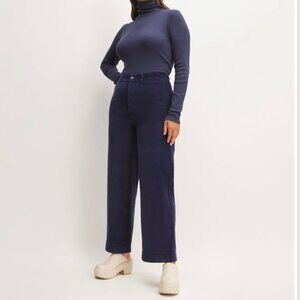 NWT Everlane The Corduroy Wide-Leg Pant | Navy | Size 0